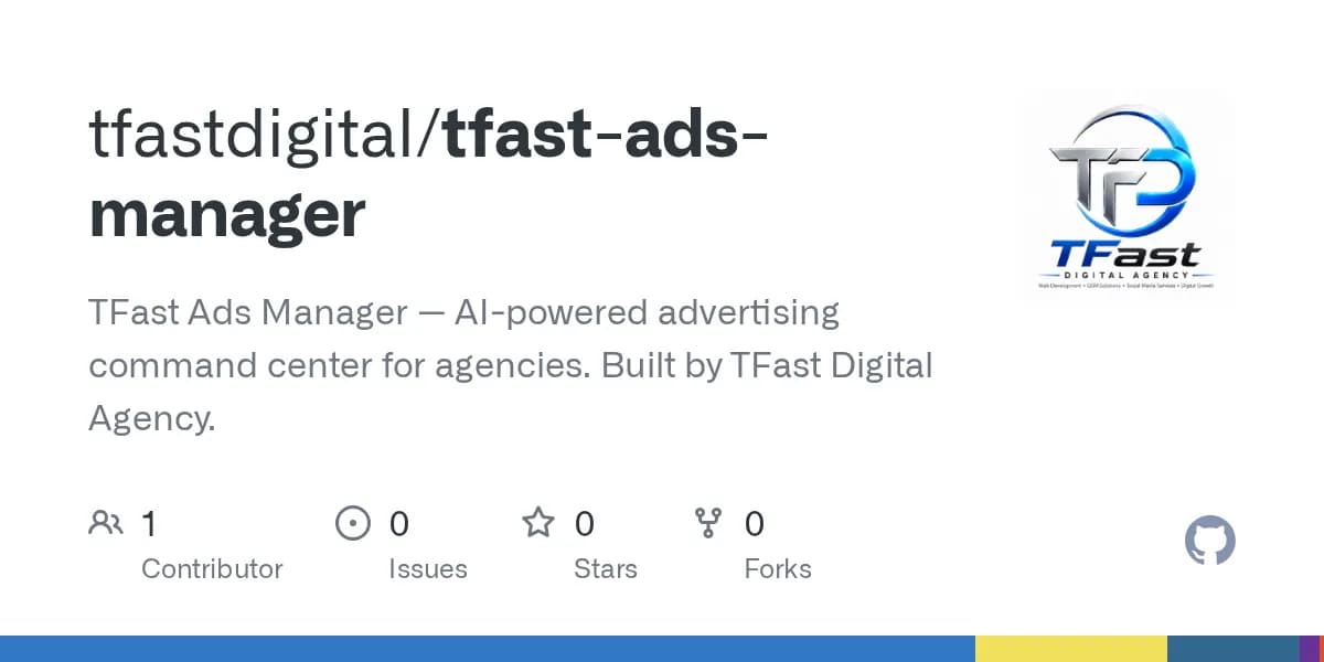TFast Ads Manager — GitHub repository card