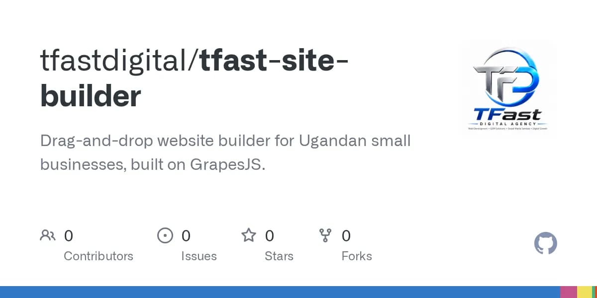 TFast Site Builder — GitHub repository card