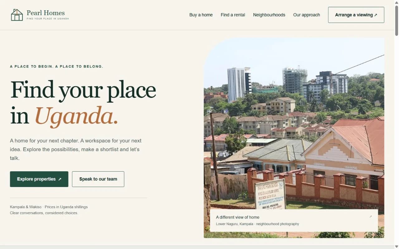 Pearl Homes full website preview