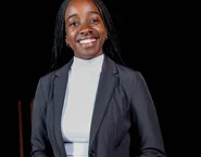 Professional woman in a dark suit