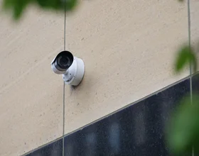 Wall-mounted CCTV security camera