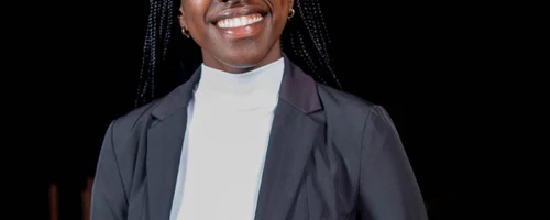 Professional woman in a dark suit