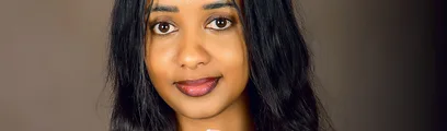 Woman photographed in a Kampala portrait studio