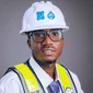 African engineer wearing a helmet and safety vest
