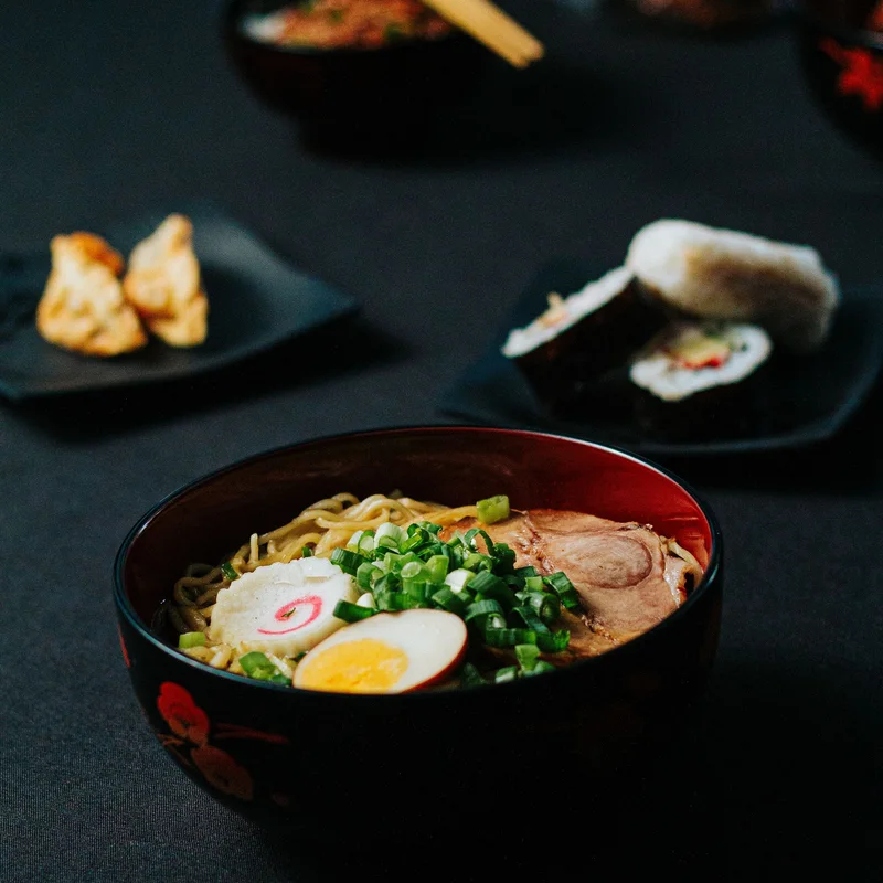 Japanese ramen and sushi dishes