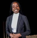 Professional woman in a dark suit