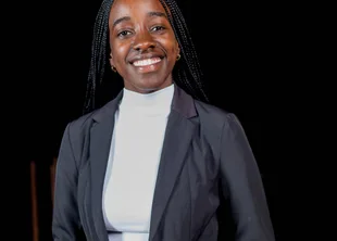 Professional woman in a dark suit