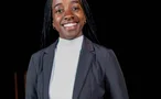 Professional woman in a dark suit