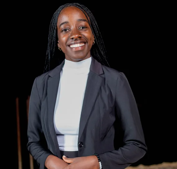 Professional woman in a dark suit