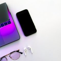Laptop and mobile devices photographed in Kampala