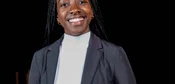 Professional woman in a dark suit